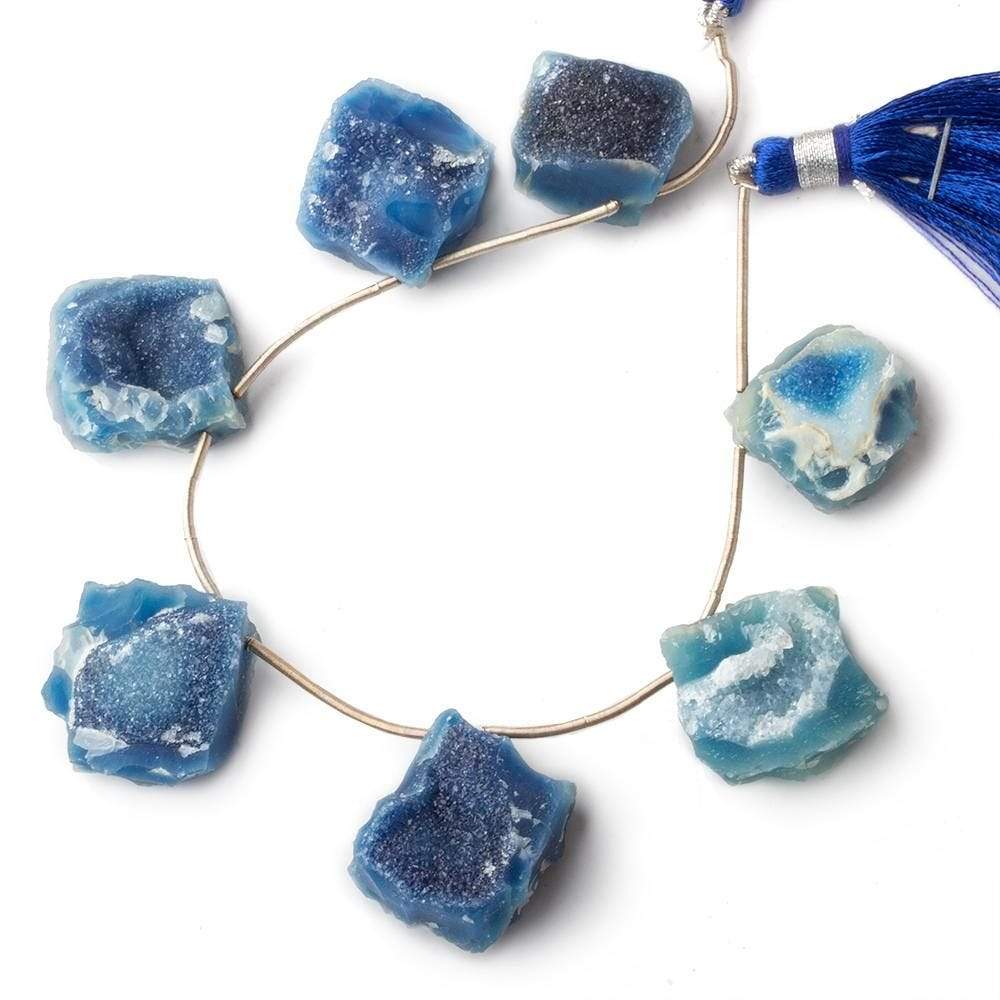 17-20mm Royal Blue Agate Hammer Faceted Drusy Square Beads 7 pieces (ONLINE ORDER ONLY)