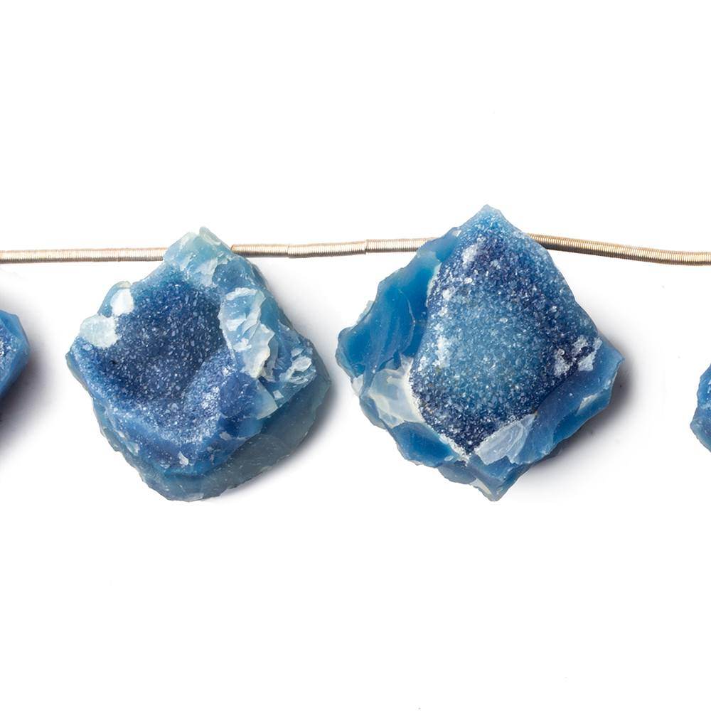 17-20mm Royal Blue Agate Hammer Faceted Drusy Square Beads 7 pieces (ONLINE ORDER ONLY)