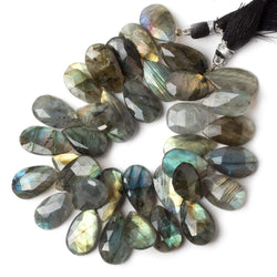 17-22mm Labradorite Faceted Pear Beads 8 inch 34 pieces (ONLINE ORDER ONLY)