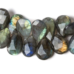 17-22mm Labradorite Faceted Pear Beads 8 inch 34 pieces (ONLINE ORDER ONLY)