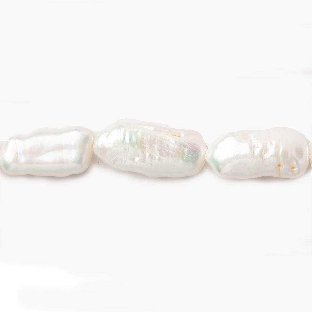 17-24mm Off White Biwa Straight Drill Freshwater Pearls 15 inch 19 pieces (ONLINE ORDER ONLY)