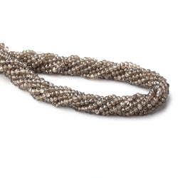 4mm Metallic Smoky Quartz Faceted Rondelle Beads 13 inch 120 pieces (ONLINE ORDER ONLY)