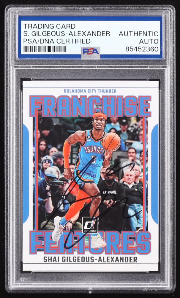 Shai Gilgeous-Alexander Signed 2023-24 Donruss Franchise Features #18 (PSA Authentic) (Online Order Only)