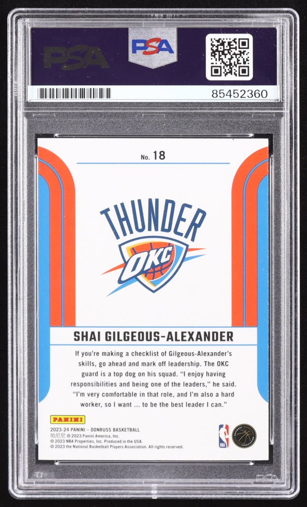 Shai Gilgeous-Alexander Signed 2023-24 Donruss Franchise Features #18 (PSA Authentic) (Online Order Only)