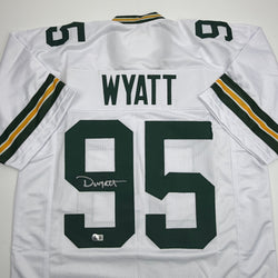 Autographed/Signed Devonte Wyatt Green Bay White Football Jersey Beckett BAS COA