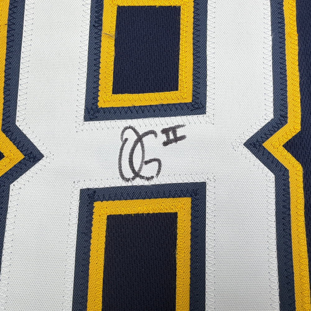 Autographed/Signed Oronde Gadsden Los Angeles San Diego Navy Blue Pro Cut Football Jersey Beckett BAS COA