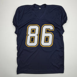 Autographed/Signed Oronde Gadsden Los Angeles San Diego Navy Blue Pro Cut Football Jersey Beckett BAS COA