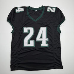 Autographed/Signed Andrew Mukuba Philadelphia Black Pro Cut Football Jersey JSA COA