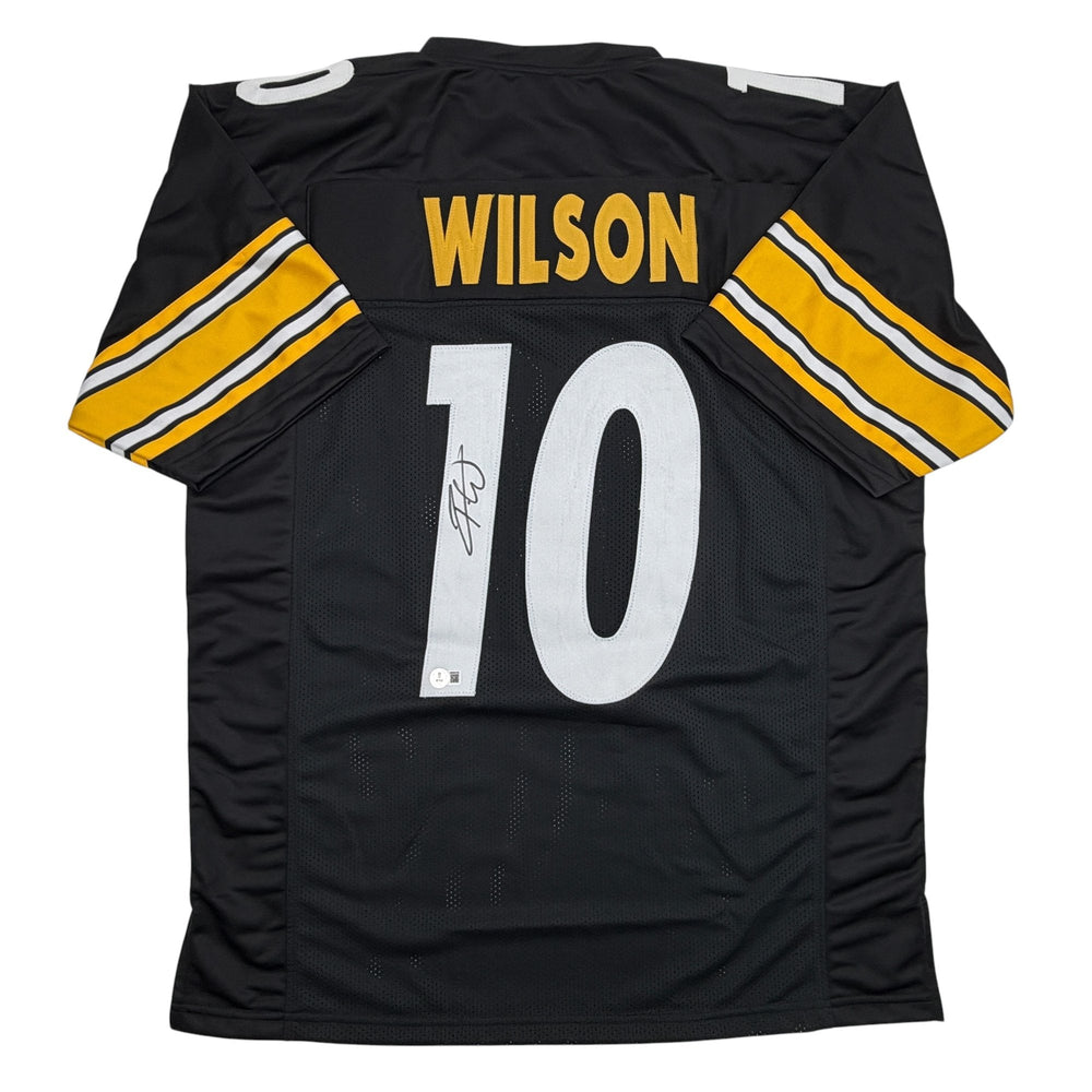 Autographed/Signed Roman Wilson Pittsburgh Black Football Jersey Beckett BAS COA