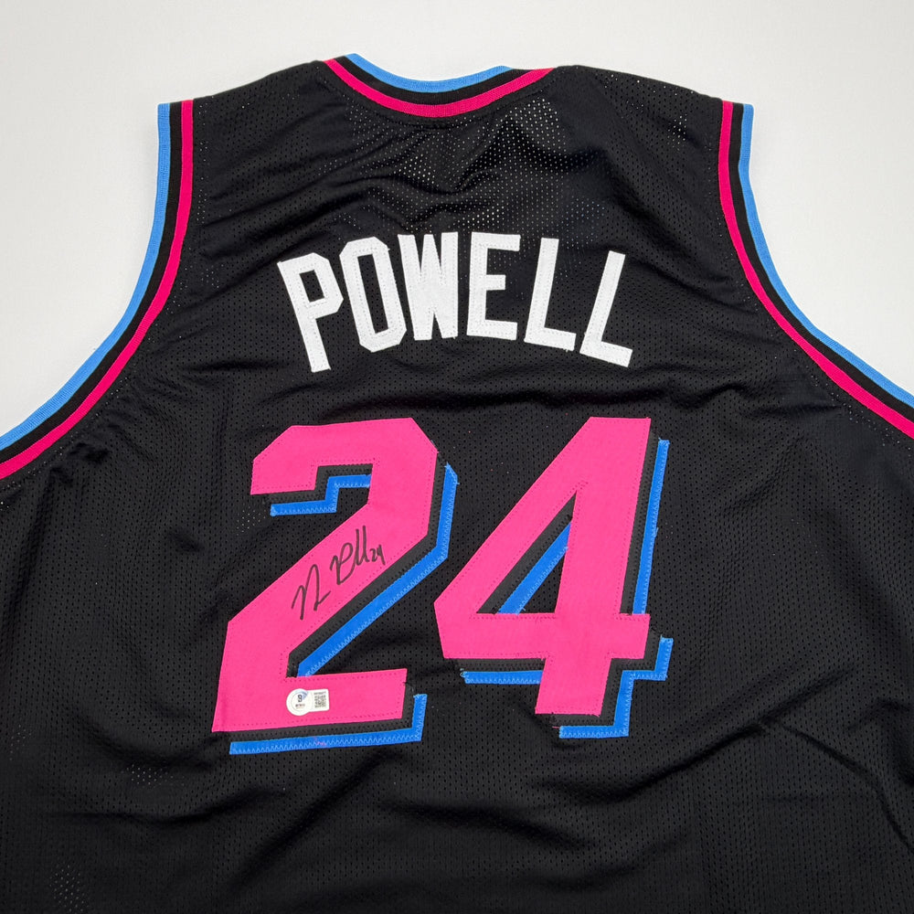Autographed/Signed Norman Powell Miami Black Vice City Basketball Jersey Beckett BAS COA