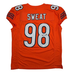 Autographed/Signed Montez Sweat Chicago Orange Pro Cut Football Jersey JSA COA