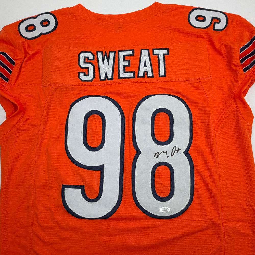 Autographed/Signed Montez Sweat Chicago Orange Pro Cut Football Jersey JSA COA