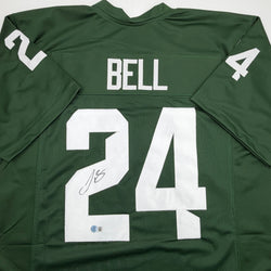 Autographed/Signed Le'Veon LeVeon Bell Michigan State Green College Football Jersey Beckett BAS COA