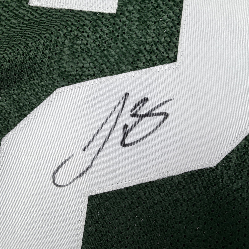 Autographed/Signed Le'Veon LeVeon Bell Michigan State Green College Football Jersey Beckett BAS COA