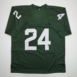 Autographed/Signed Le'Veon LeVeon Bell Michigan State Green College Football Jersey Beckett BAS COA