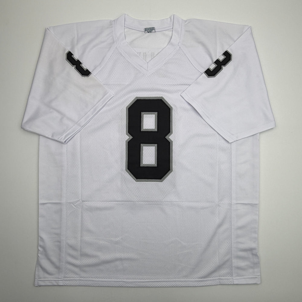 Autographed/Signed Ray Guy HOF 14 Oakland Las Vegas White Football Jersey JSA COA
