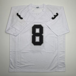 Autographed/Signed Ray Guy HOF 14 Oakland Las Vegas White Football Jersey JSA COA