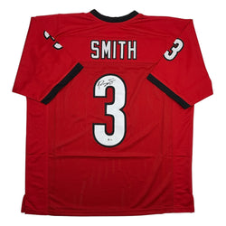 Autographed/Signed Roquan Smith Georgia Red College Football Jersey Beckett BAS COA