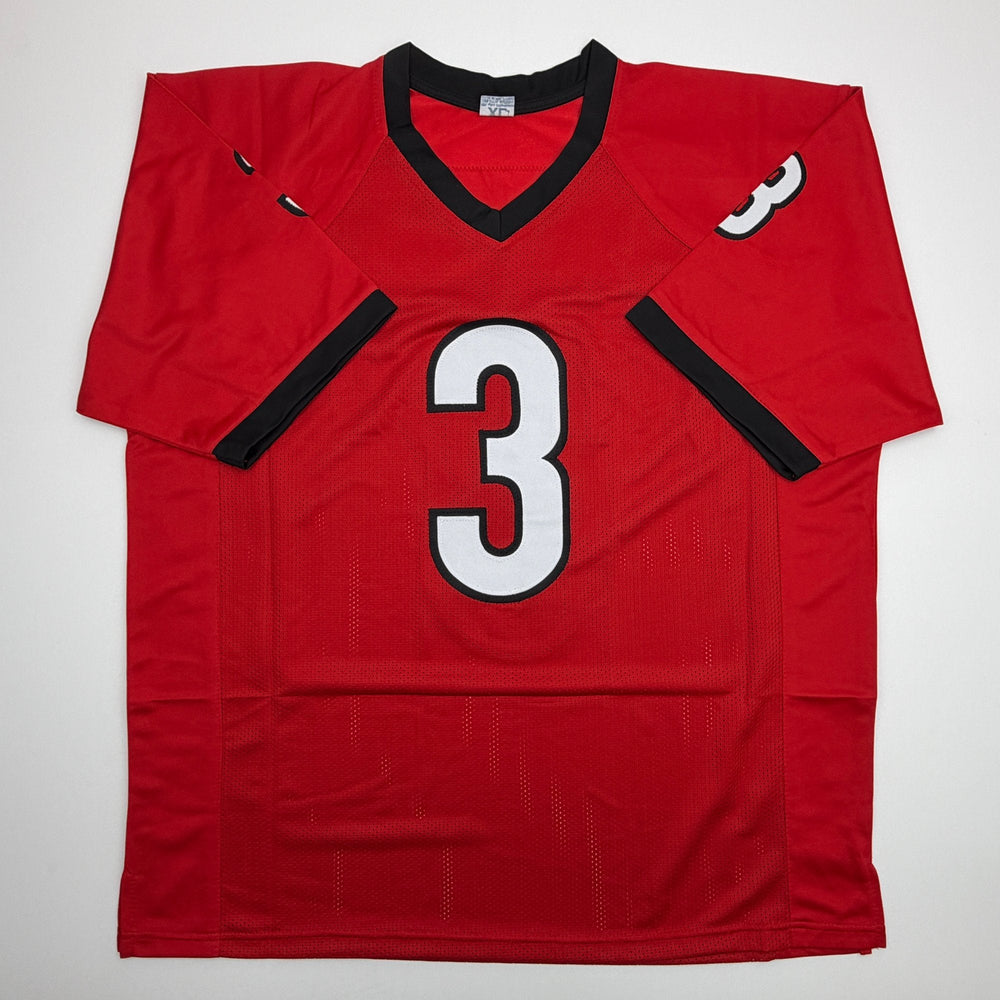 Autographed/Signed Roquan Smith Georgia Red College Football Jersey Beckett BAS COA