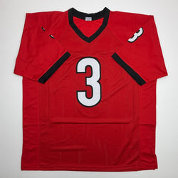Autographed/Signed Roquan Smith Georgia Red College Football Jersey Beckett BAS COA