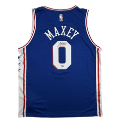 Autographed/Signed Tyrese Maxey Philadelphia 76ers Sixers Blue Authentic Basketball Jersey Fanatics COA