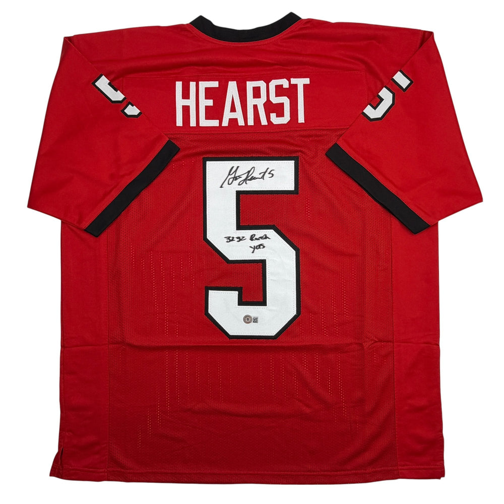 Autographed/Signed Garrison Hearst 3232 Yards Georgia Red College Football Jersey Beckett BAS COA