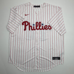 Autographed/Signed Alec Bohm Philadelphia Phillies Pinstripe Authentic Baseball Jersey Fanatics & MLB COA