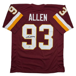 Autographed/Signed Jonathan Allen Washington Maroon Football Jersey JSA COA