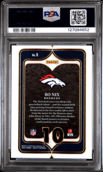 Graded 2024 Panini Select Bo Nix #6 Select Numbers Rookie RC Football Card PSA 10 Gem Mint