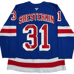Autographed/Signed Igor Shesterkin New York Rangers Blue Authentic Hockey Jersey Fanatics COA