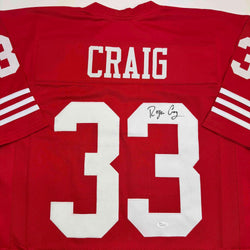 Autographed/Signed Roger Craig San Francisco Red Football Jersey JSA COA