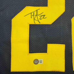 Autographed/Signed Ty Law Michigan Blue College Football Jersey Beckett BAS COA