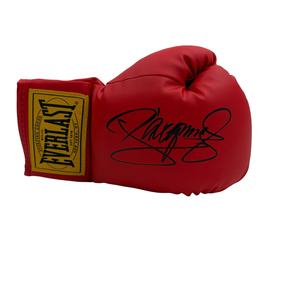 Autographed/Signed Mannny Pacquiao Pac-Man Red Everlast Boxing Glove Beckett BAS COA