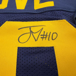 Autographed/Signed Jordan Love Green Bay Blue Retro Football Jersey Beckett BAS COA