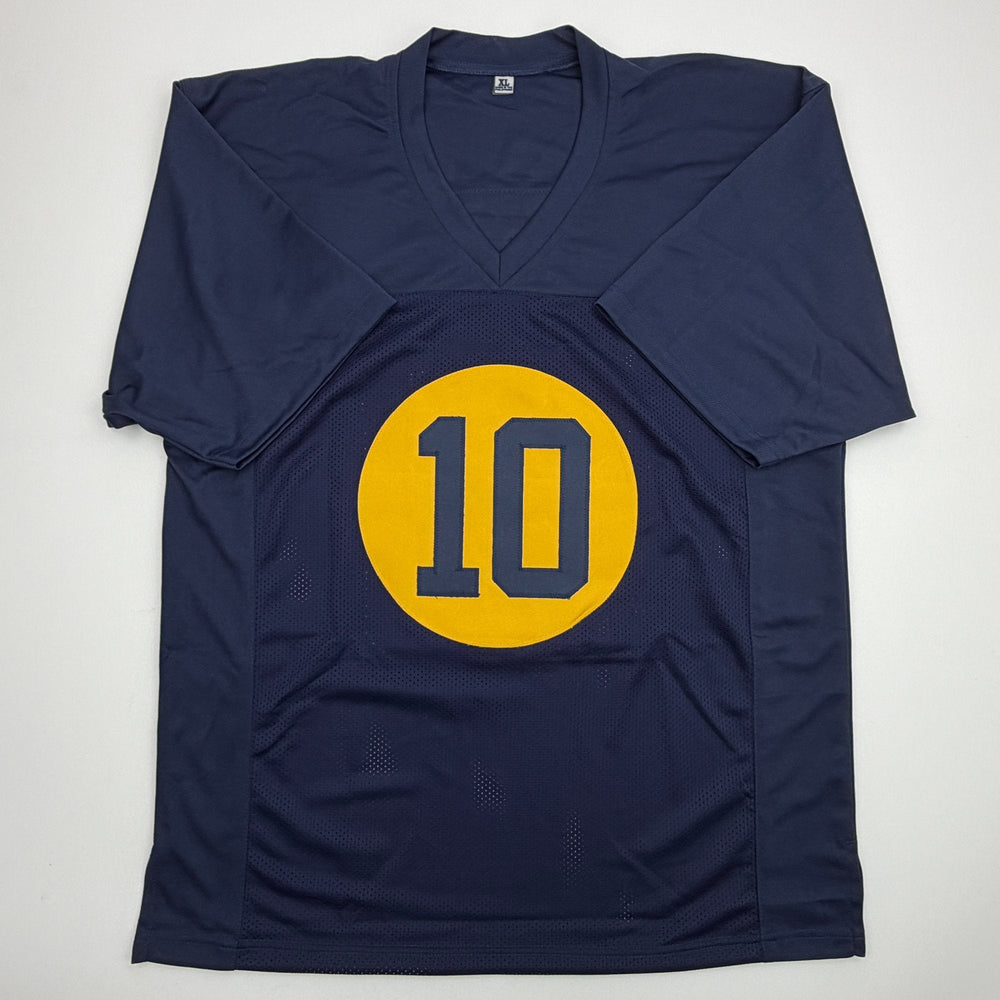 Autographed/Signed Jordan Love Green Bay Blue Retro Football Jersey Beckett BAS COA