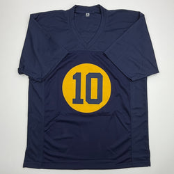 Autographed/Signed Jordan Love Green Bay Blue Retro Football Jersey Beckett BAS COA