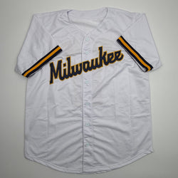 Autographed/Signed Jesus Made Milwaukee White Baseball Jersey JSA COA
