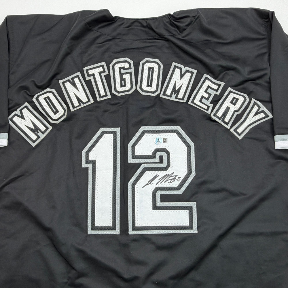 Autographed/Signed Colson Montgomery Chicago Black Baseball Jersey Beckett BAS COA