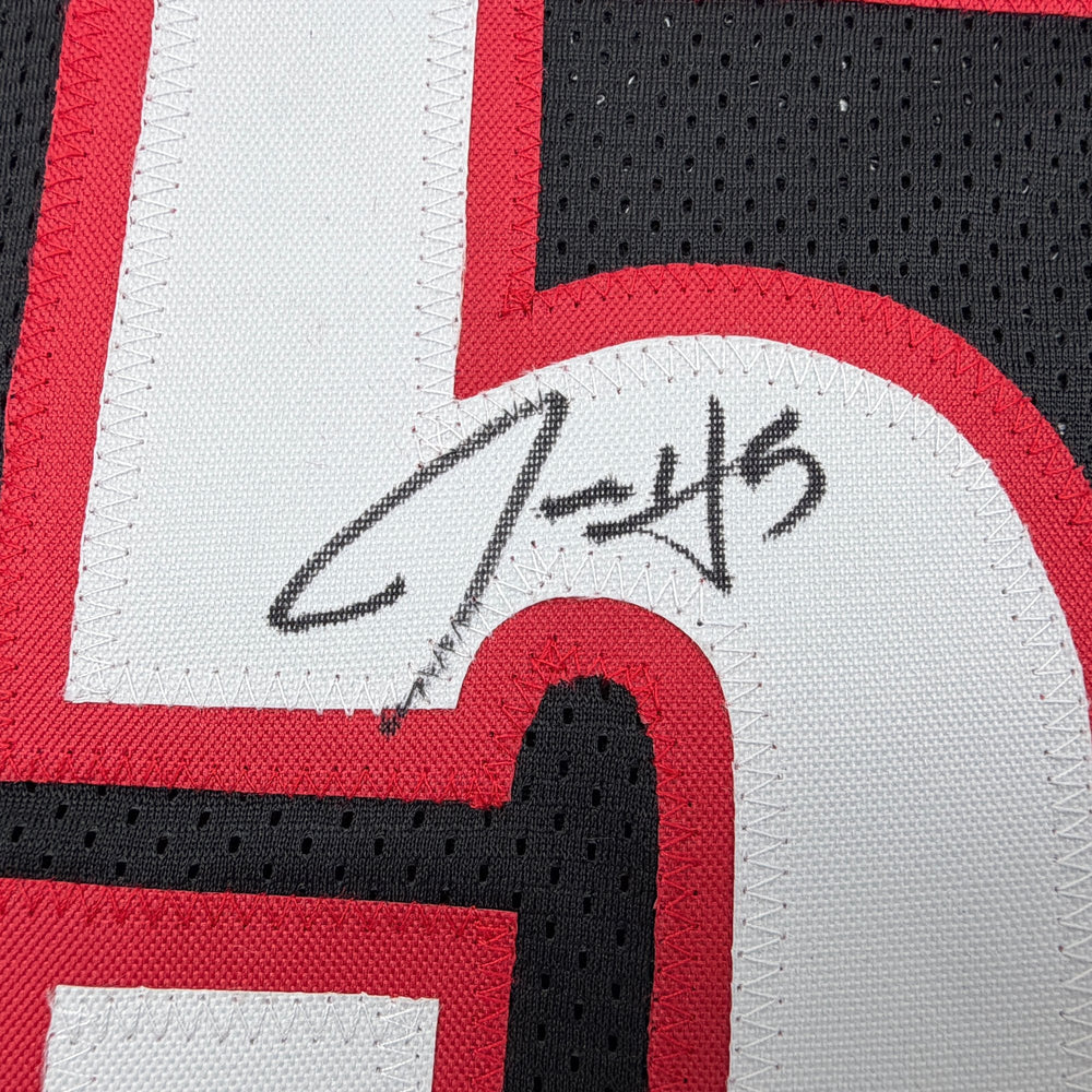 Autographed/Signed Jrue Holiday Portland Black Basketball Jersey Beckett BAS COA