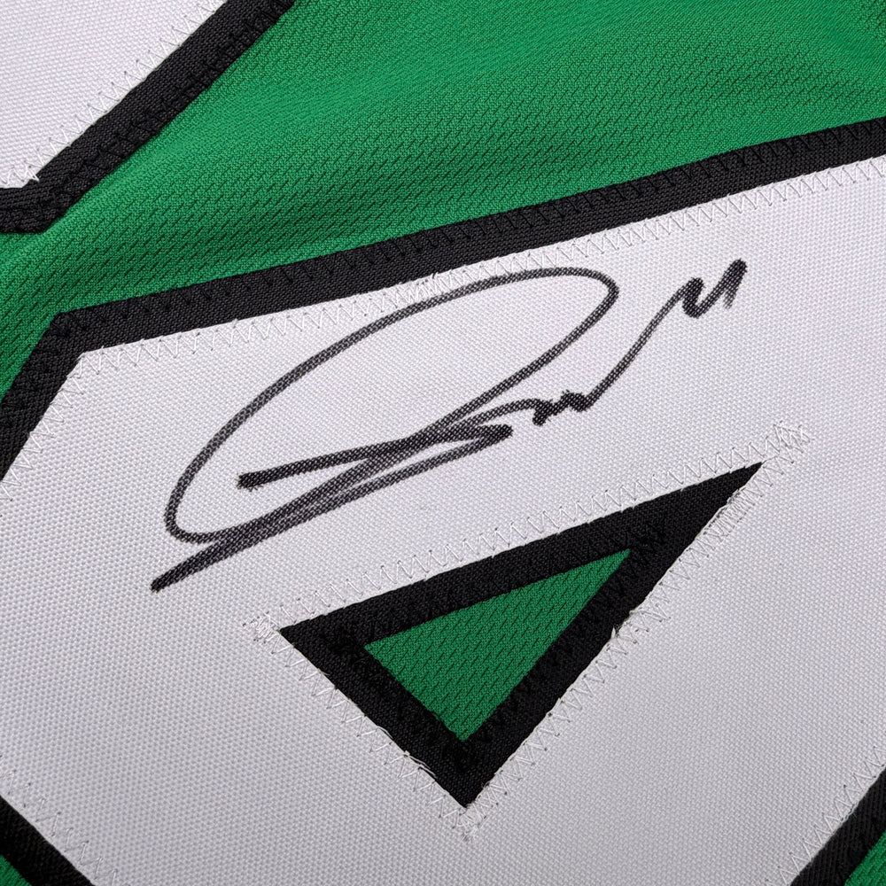Autographed/Signed Andrew Mukuba Philadelphia Kelly Green Pro Cut Football Jersey JSA COA