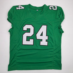 Autographed/Signed Andrew Mukuba Philadelphia Kelly Green Pro Cut Football Jersey JSA COA