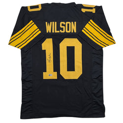 Autographed/Signed Roman Wilson Pittsburgh Black Color Rush Football Jersey Beckett BAS COA