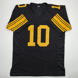 Autographed/Signed Roman Wilson Pittsburgh Black Color Rush Football Jersey Beckett BAS COA