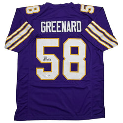 Autographed/Signed Jonathan Greenard Minnesota Purple Retro Football Jersey Beckett BAS COA