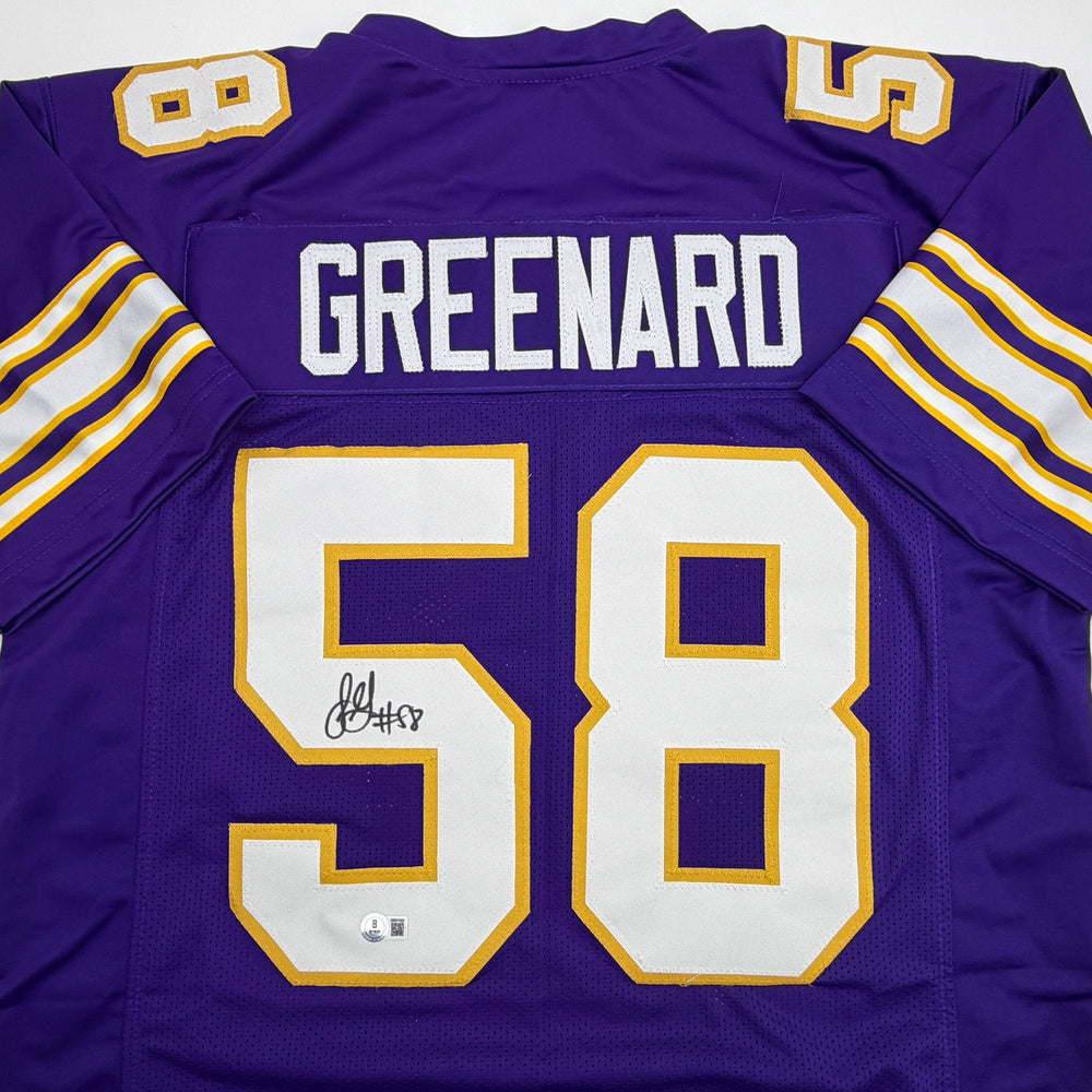 Autographed/Signed Jonathan Greenard Minnesota Purple Retro Football Jersey Beckett BAS COA