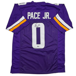 Autographed/Signed Ivan Pace Jr. Minnesota Purple Football Jersey Beckett BAS COA