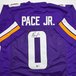 Autographed/Signed Ivan Pace Jr. Minnesota Purple Football Jersey Beckett BAS COA