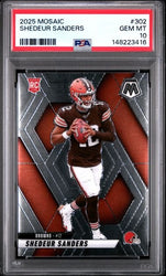 Graded 2025 Panini Mosaic Shedeur Sanders #302 Rookie RC Football Card PSA 10 Gem Mint