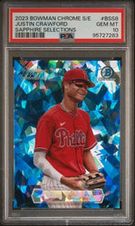 Graded 2023 Bowman Chrome Sapphire Selections Justin Crawford #BSS8 Rookie RC Baseball Card PSA 10 Gem Mint