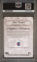 Graded 2023 Bowman Chrome Sapphire Selections Justin Crawford #BSS8 Rookie RC Baseball Card PSA 10 Gem Mint